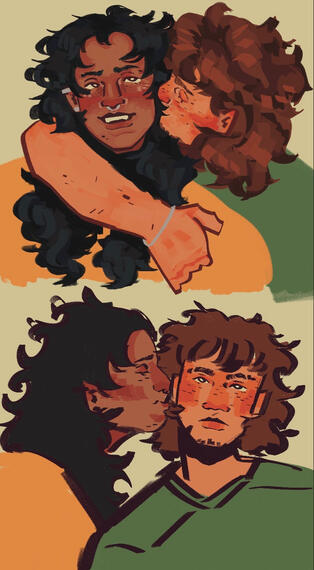 An unfinished piece of my two oc's, Florence and Wesley