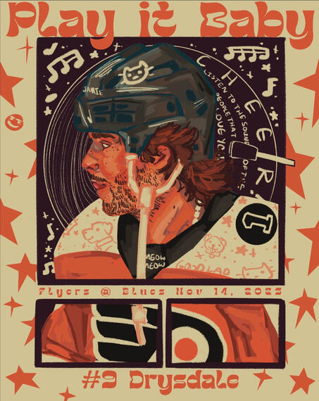 A Flyers poster featuring Jamie Drysdale